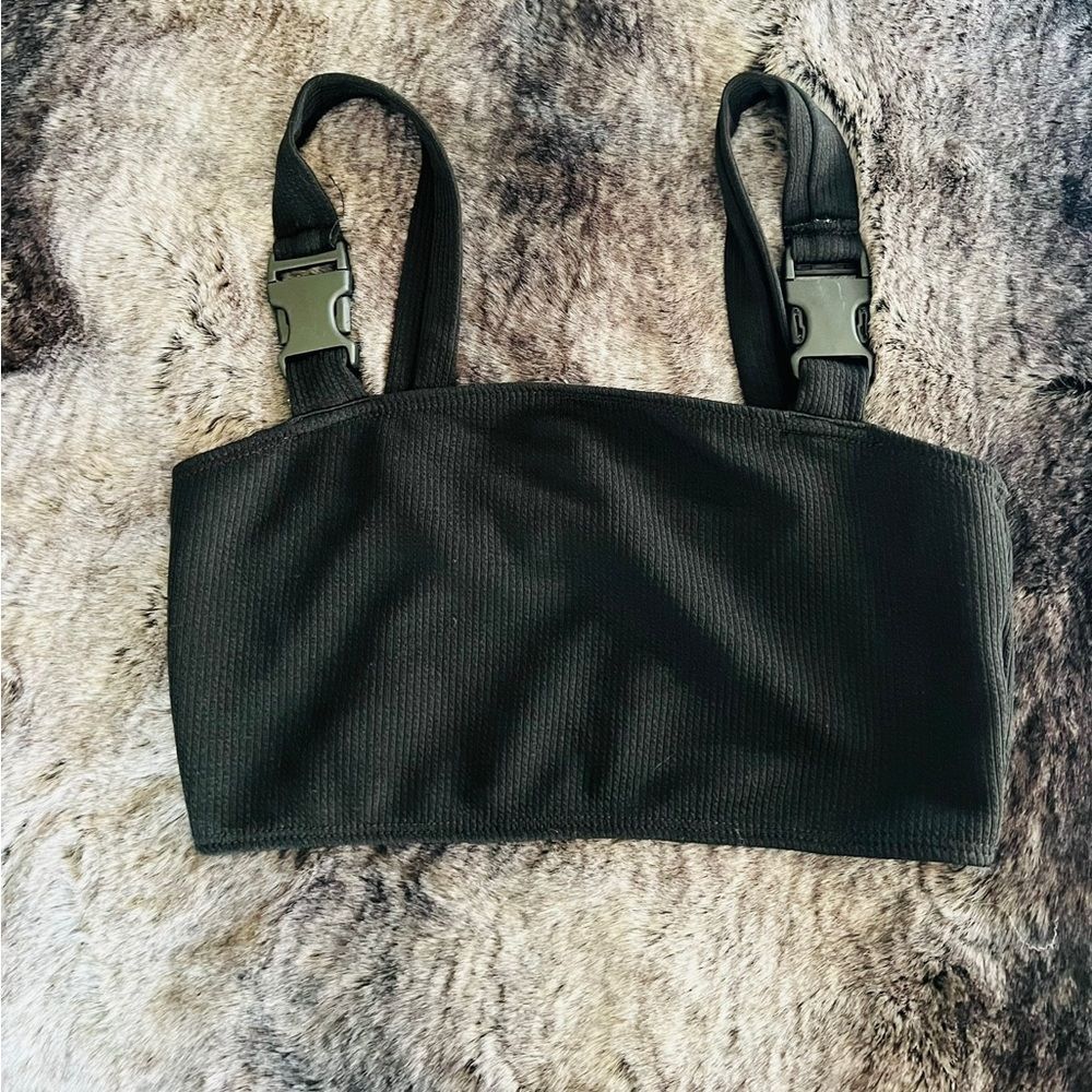 Dolls kill black buckle top